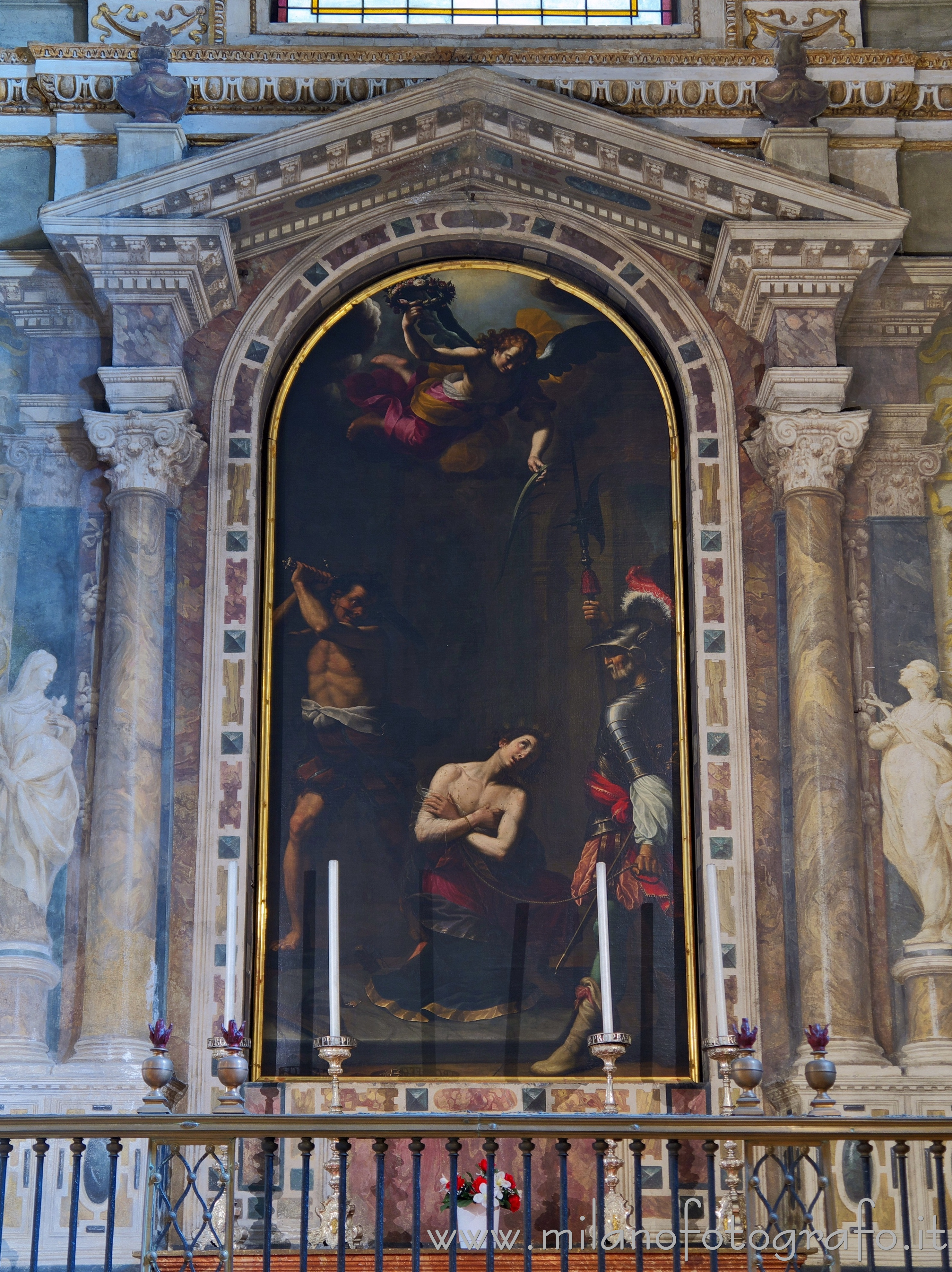 Milan (Italy) - Retable of the altar of San Pancrazio in the Church of Sant'Alessandro in Zebedia